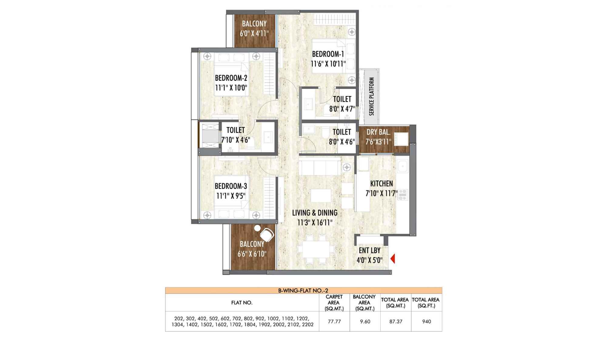 Rahul-Aston-Floor-Plan-Wing-B-940-Sqft